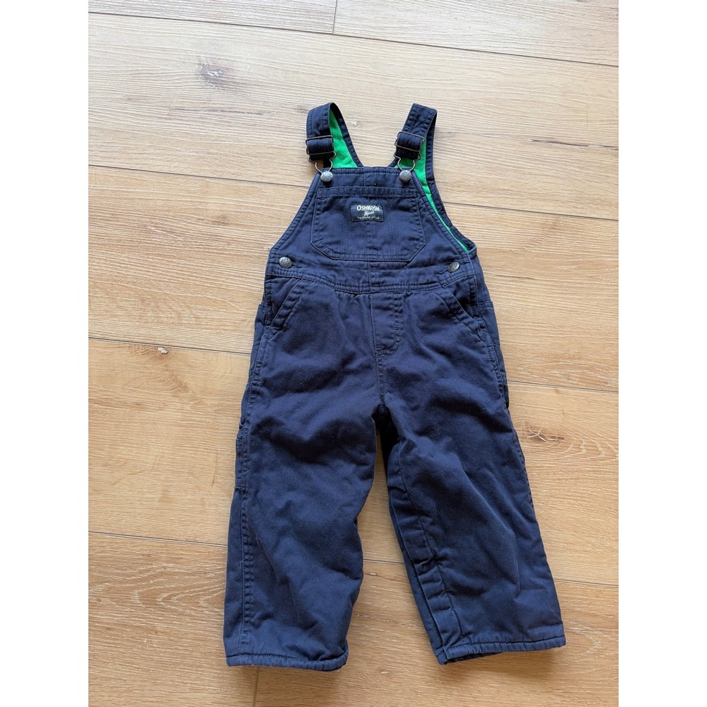 OshKosh Bgosh Kids‎ Navy Blue Fleece Lined Vestbak Overalls size 24 Months